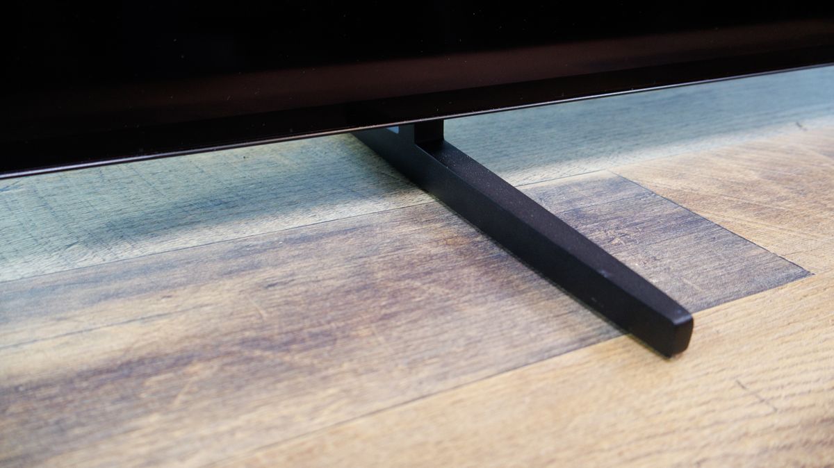 The foot of a Roku Pro Series OLED TV