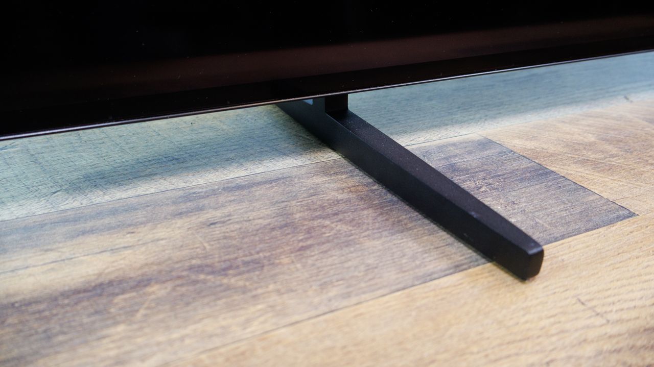 The foot of a Roku Pro Series OLED TV
