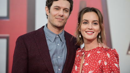 Adam Brody and Leighton Meester arrive at Warner Bros. Pictures and New Line Cinema&#039;s world premiere of &quot;SHAZAM!&quot; at TCL Chinese Theatre on March 28, 2019 in Hollywood, California