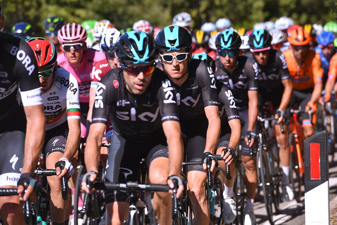 Sky on stage 2 of the Giro d'Italia
