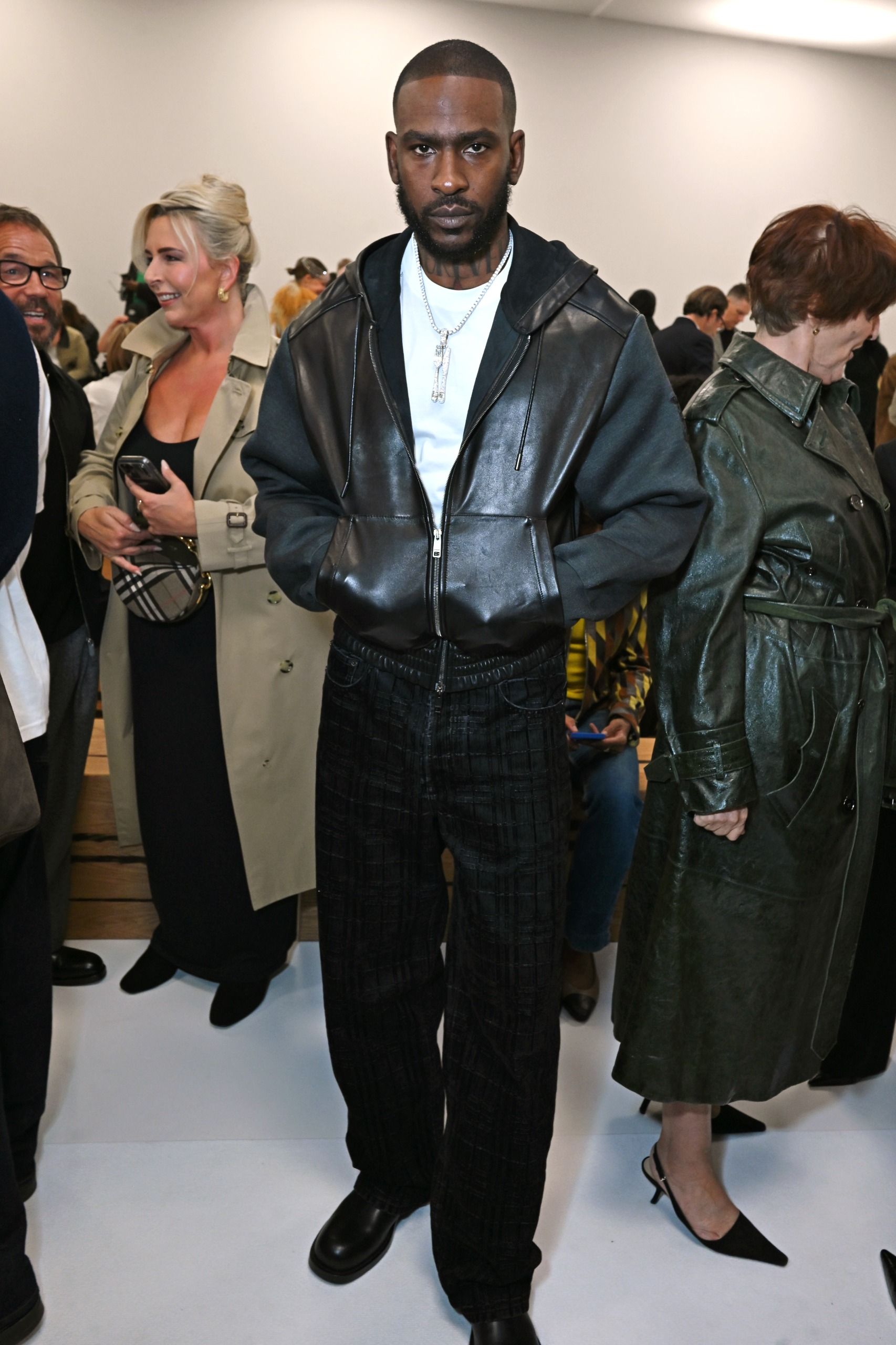 An image of celebrities on the Burberry spring/summer 2026 front row.