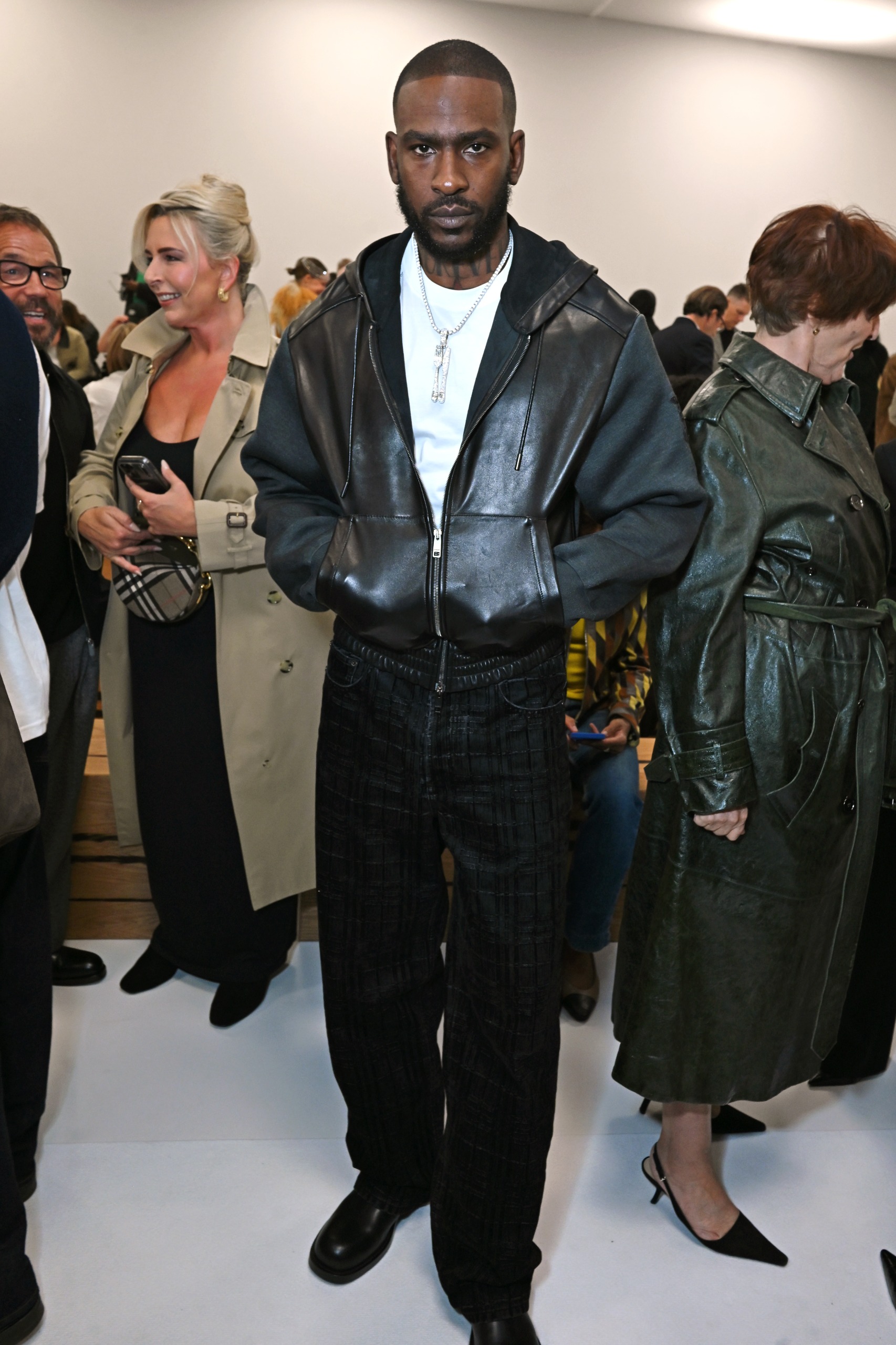 An image of celebrities on the Burberry spring/summer 2026 front row.