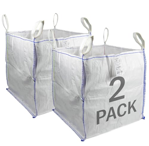 Sackmaker Fibc Bulk Bag - One Tonne Builders Bag - Heavy Duty Garden Waste Bag Extra Large - Premium Grade Dumpy Bag With 4 Lifting Handles and Safety Certificate