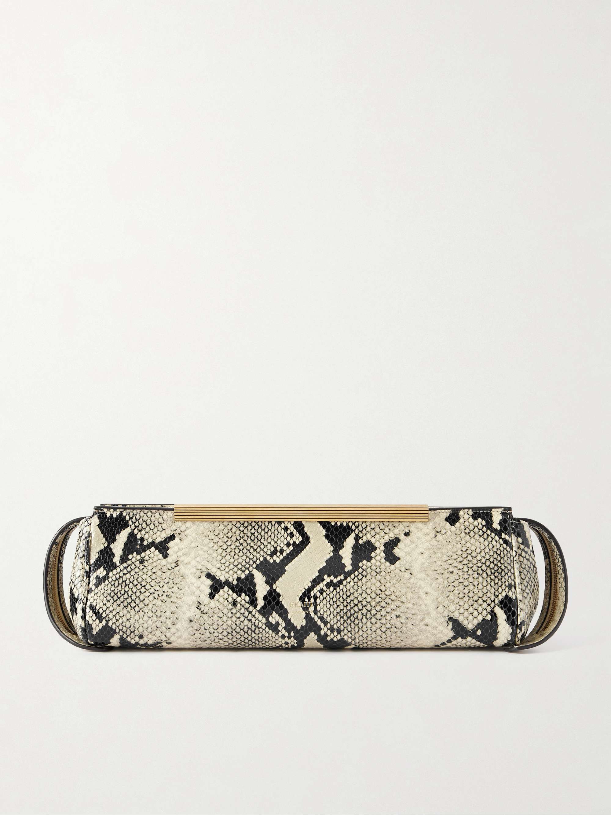Donna Snake-Effect Leather Clutch