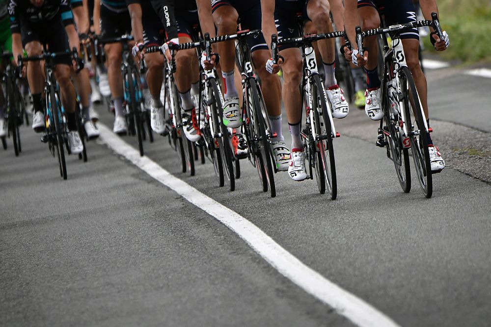 Team Sky at the front of the main field- Tour de France stage 10 from Escaldes-Engordany to Revel