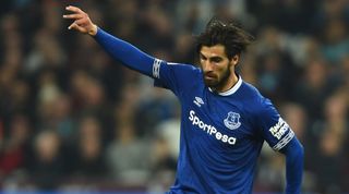 Andre Gomes in action for Everton.