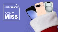 Three phones in christmas stocking