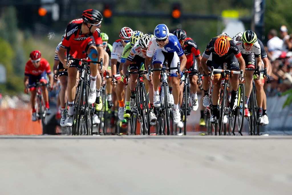 Taylor Phinney (BMC) looks back before starting his celebration