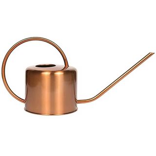 Small copper watering can on white background