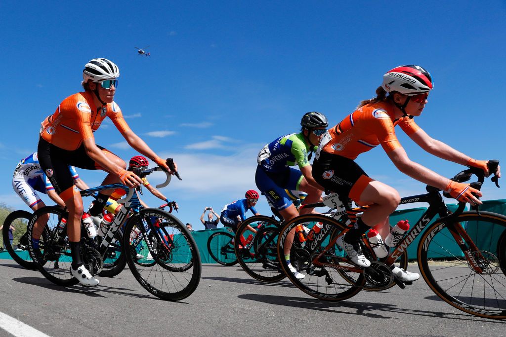 Anna van der Breggen and Ellen van Dijk in the women's road race 2020 UCI Road World Championships