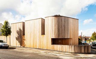 Cedar-clad urban self build on a corner plot