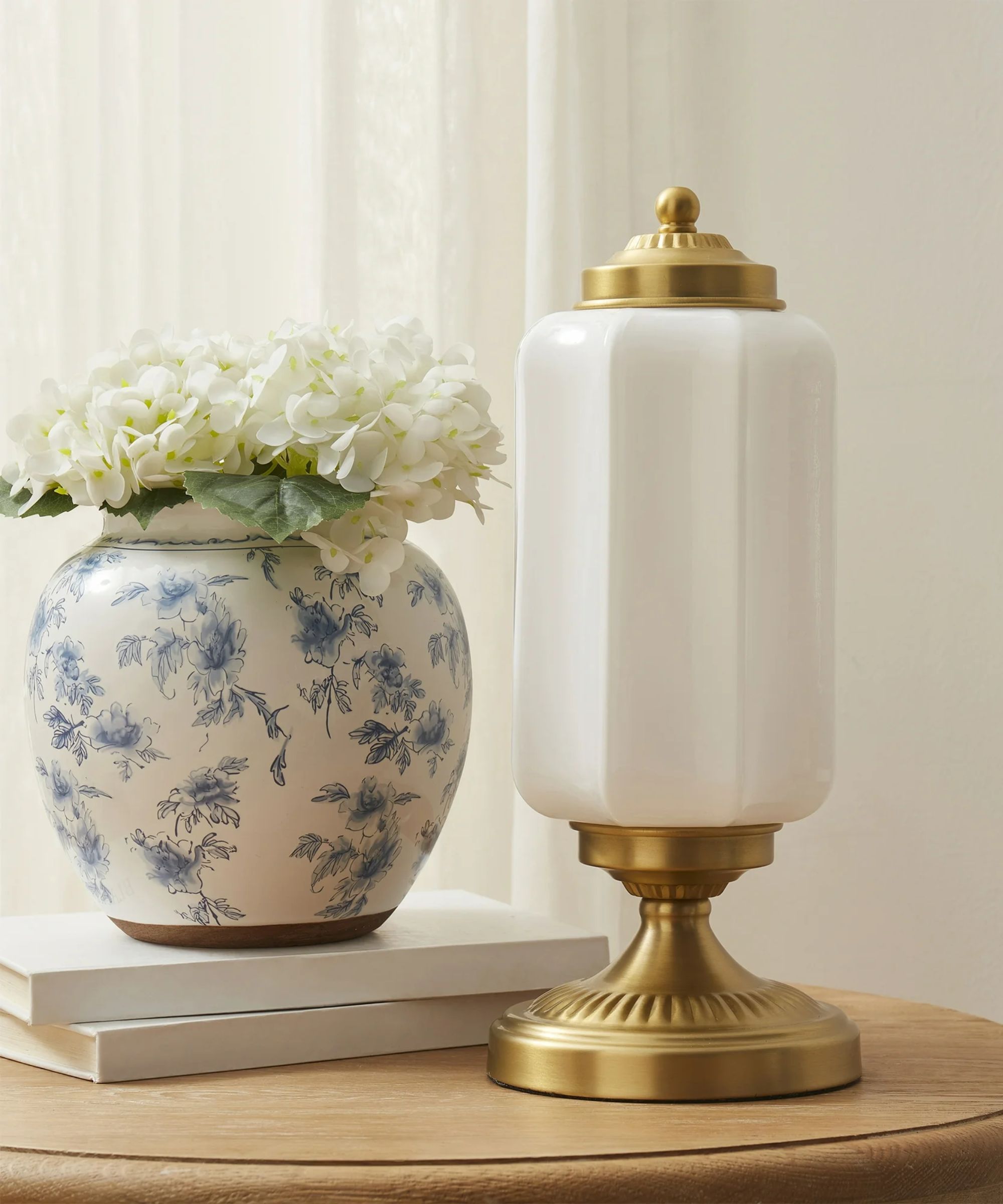 My Texas House 15" Brass Glass Shade Table Lamp