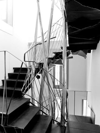 Staircase made of aluminium and glass
