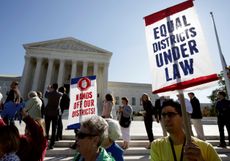 Protesters outside the Supreme Court.