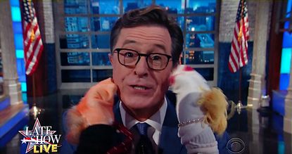 Stephen Colbert recapped the final Trump-Clinton debate, with puppets