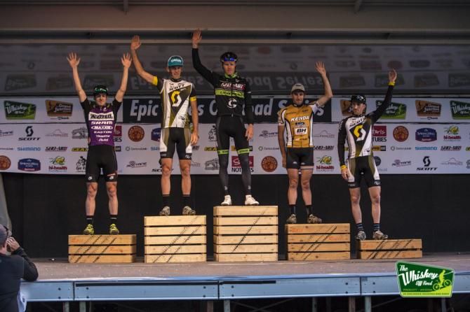 Max Plaxton, back from injury, topped the Whiskey Fat Tire Crit podium
