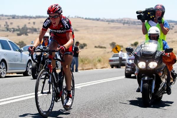 Timothy Roe (BMC) went on his own with 30km to go.