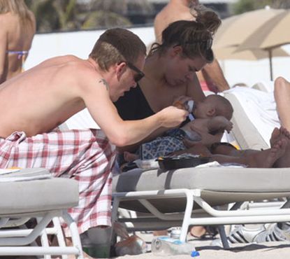 Billie Piper and Laurence Fox on holiday in Miami with baby Winston