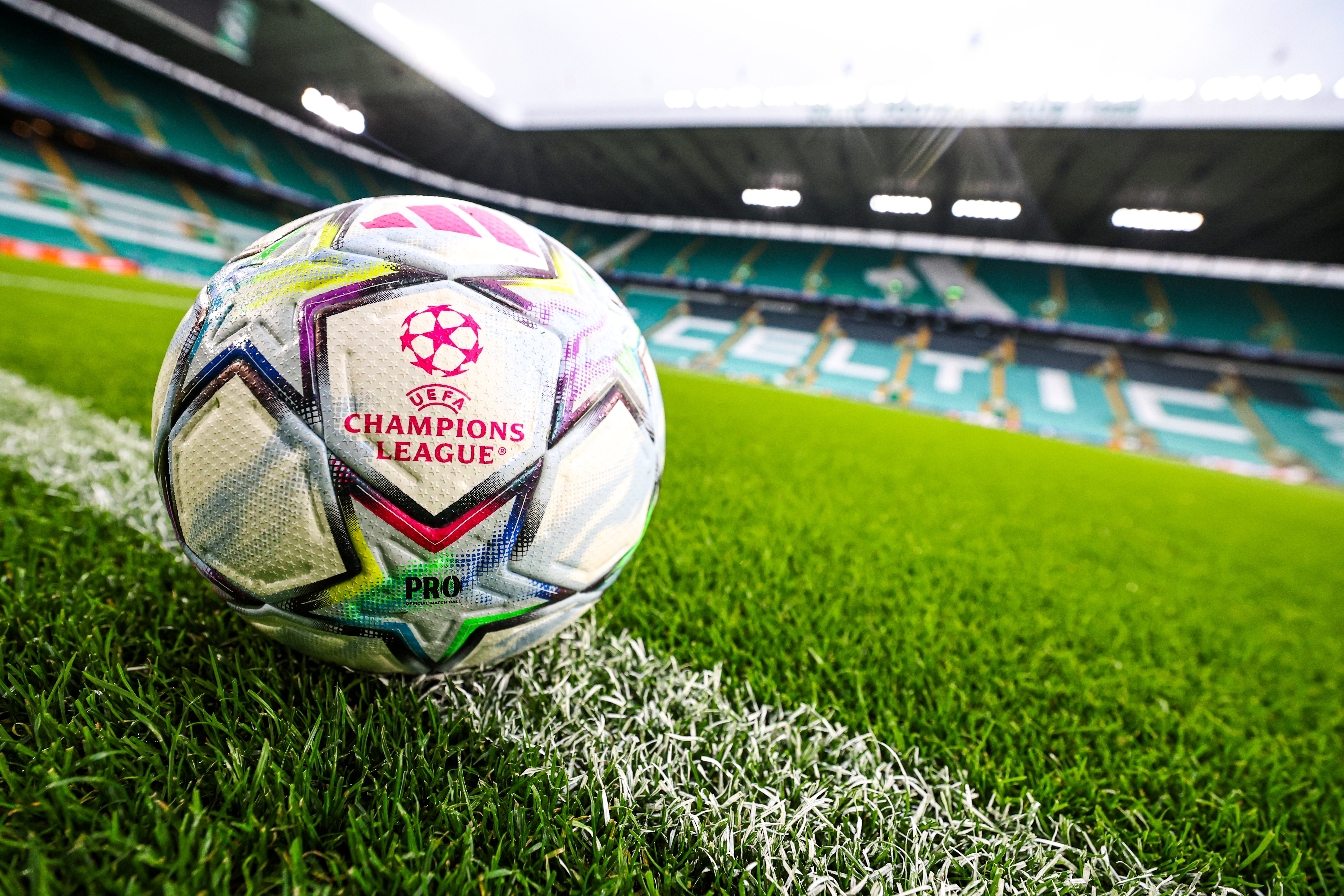 Close-up of the official 26/27 UEFA Champions League match ball.