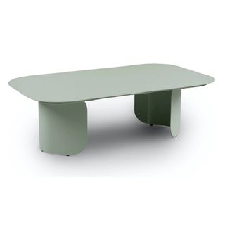 A light green outdoor coffee table