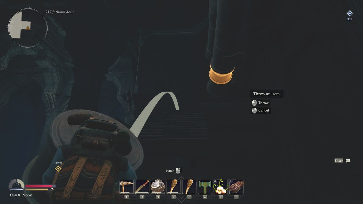 Return to Moria Steel Pickaxe - Throwing a part