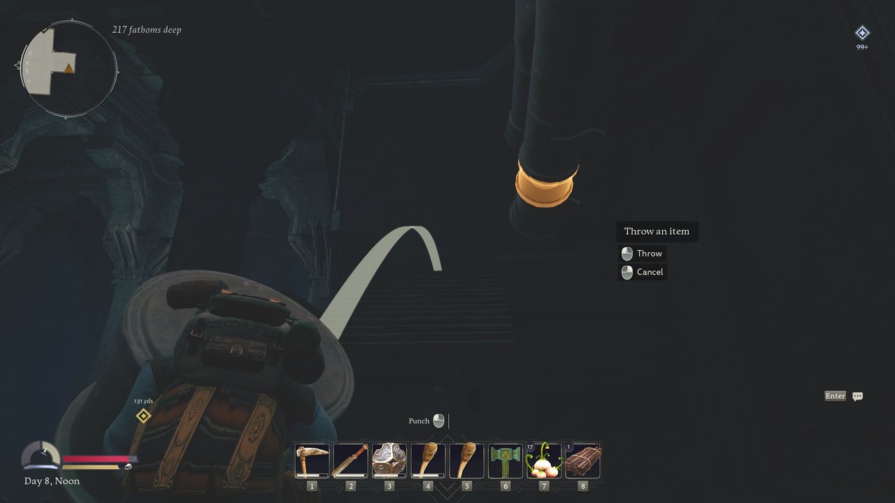 Return to Moria Steel Pickaxe - Throwing a part