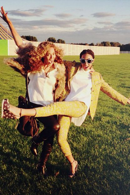 Beyonce and Solange Knowles on Instagram