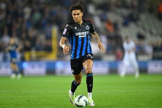 Nusa Antonio forward of Club Brugge in action during the Jupiler Pro League match between Club Brugge and Sporting Charleroi at the Jan Breydel stadium on September 16, 2023 in Brugge, Belgium, 16/09/2023 ( Photo by Nico Vereecken / Photo News via Getty Images)
