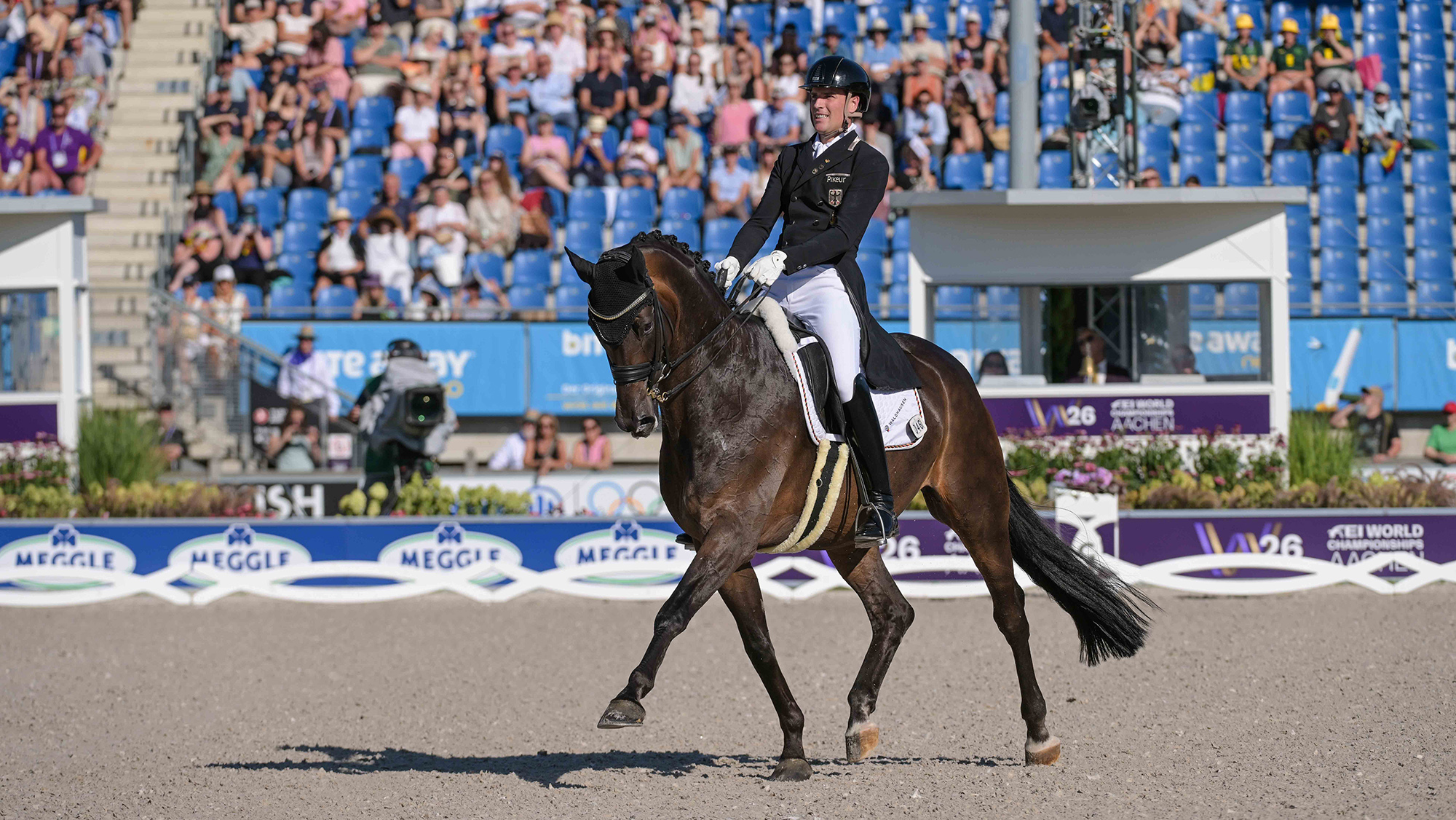 Germany's Frederic Wandres riding Bluetooth Old during the grand prix at the FEI Dressage World Championship 2026