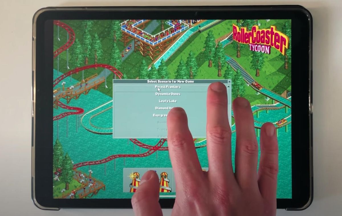 Rollercoaster Tycoon On Windows 95 On Ipad Pro