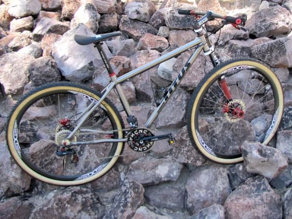 Fairwheel Bikes' Titus hardtail 29er boasts a trick sequential shifting custom Shimano Dura-Ace Di2 transmission.