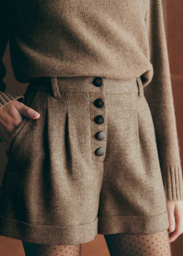 Wallace Shorts - Taupe - Wool - S&amp;eacute;zane