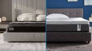 The Eight Sleep Pod 3 Cover is seen on the left hand side of the image, while the Tempur-Pedic Tempur-Breeze mattress is seen on the left
