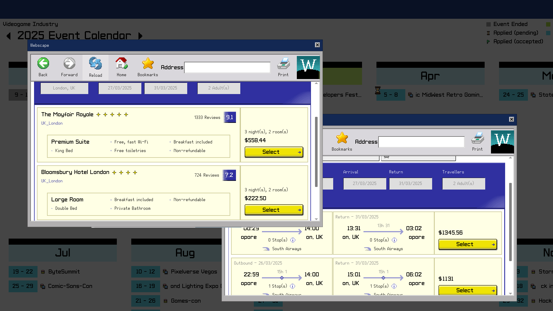 Airline ticket purchasing windows
