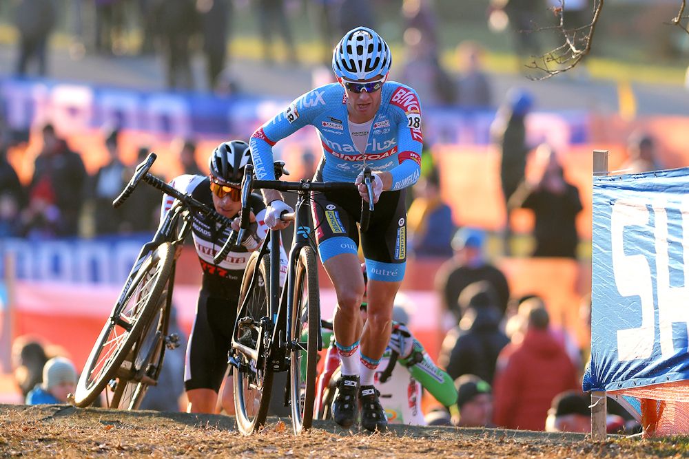 Dieter Vanthourenhout competes in round 4 of the UCI Cyclo-cross World Cup in Tabor