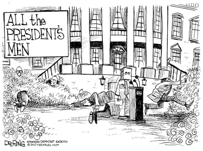 Political cartoon U.S. Trump White House Republican loyalty scandal