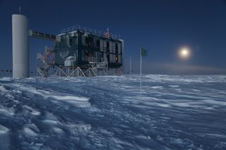 4)The Ice Cube Laboratory at Amundsen-Scott South Pole station on September 20, as dawn was breaking after six months of darkness. Ice Cube is the world's largest neutrino detector.