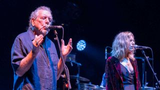 Robert Plant and Suzi Dian onstage at Womad 2019