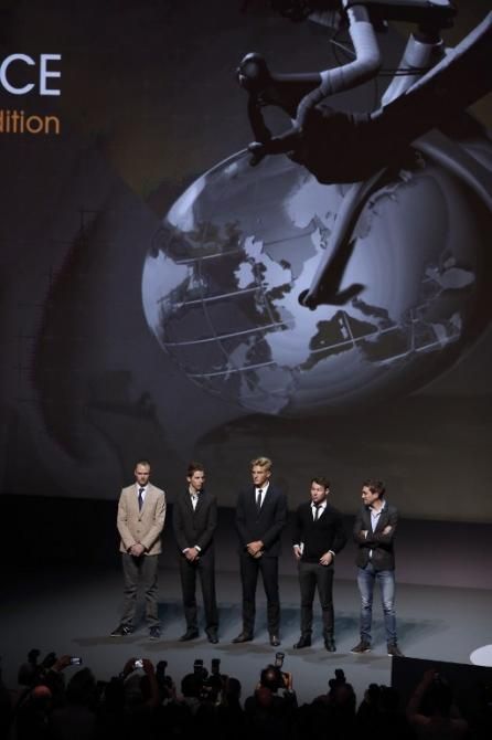 The stars of the Tour de France gather on stage