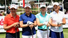 Lorena Ochoa of Mexico, Se Ri Pak of Korea, Annika Sorenstam of Sweden and Juli Inkster pose for a photo