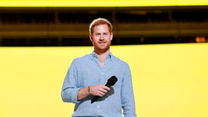 prince harry in this image released on may 2, prince harry, the duke of sussex speaks onstage during global citizen vax live the concert to reunite the world at sofi stadium in inglewood, california global citizen vax liv