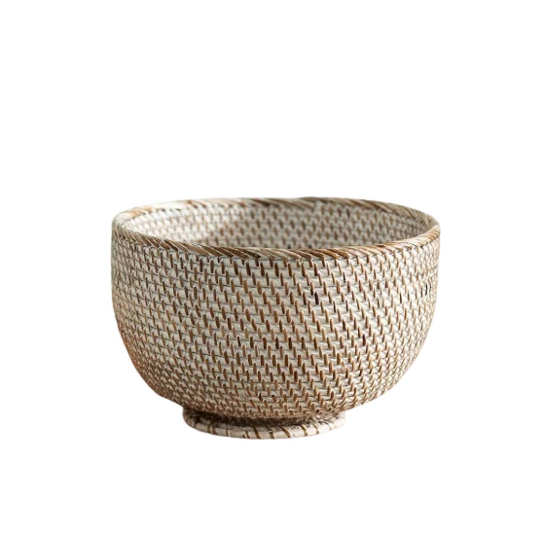 The White Company UK, Whitewashed Rattan Deep Bowl