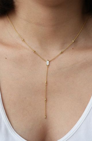 Mother-Of-Pearl Station Chain Y-Necklace