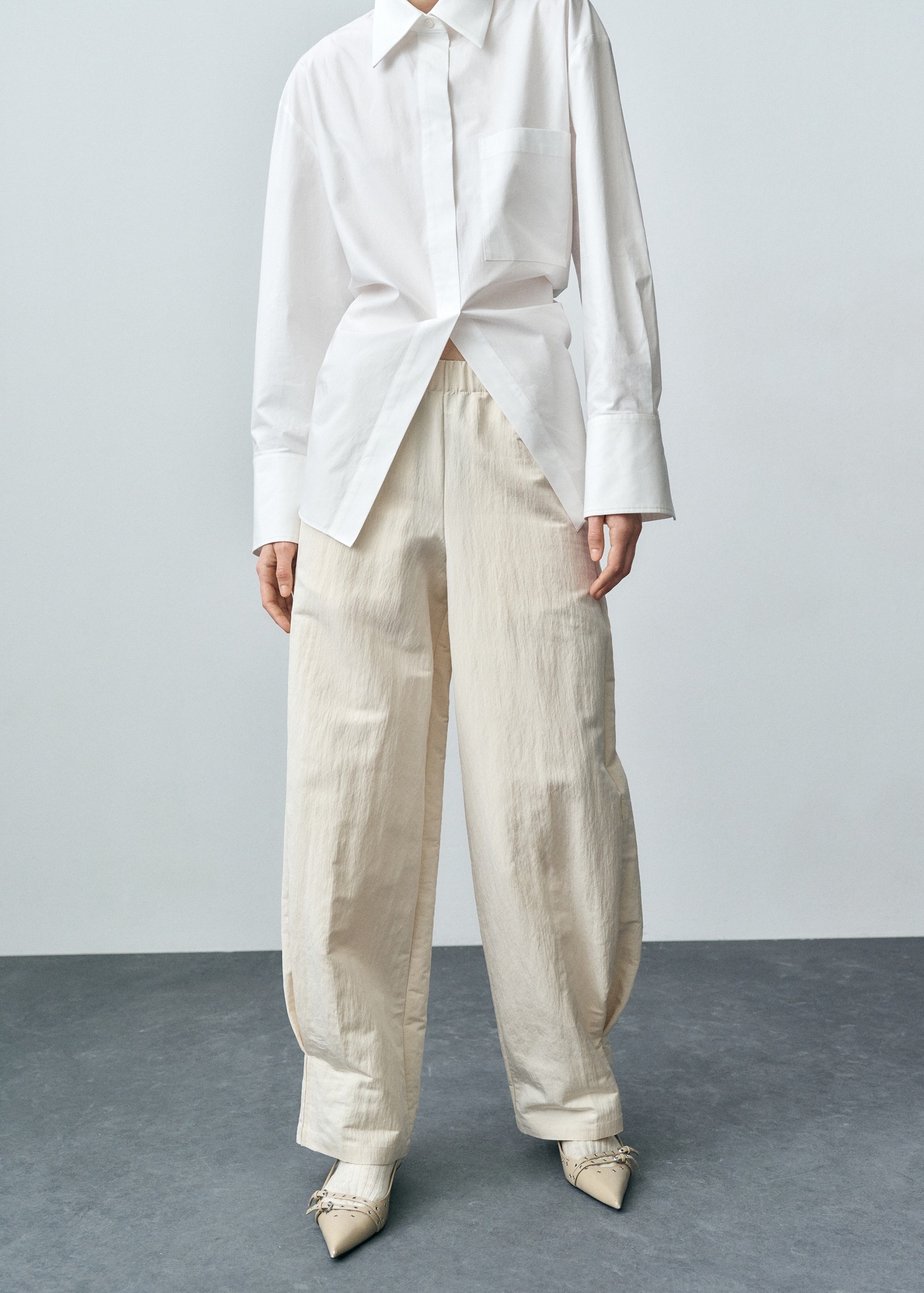 Mango, pleated jogger pants 