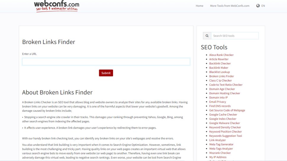 Website screenshot for webconfs
