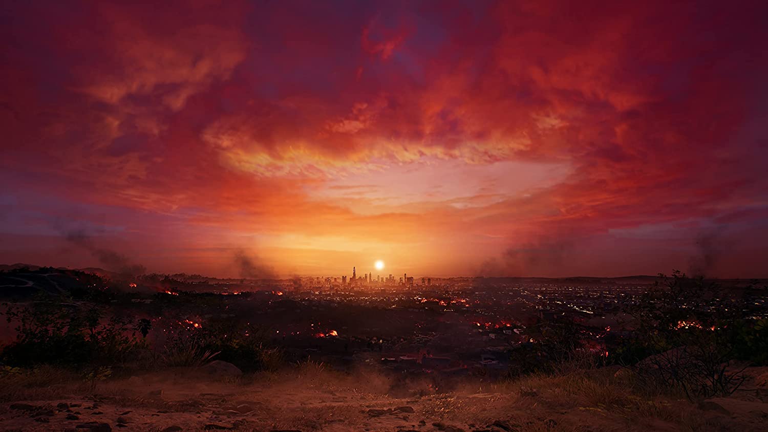 A sunset in Dead Island 2