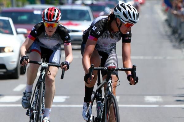 Evelyn Stevens worked hard to help her Specialized-lululemon teammate Clara Hughes get back to the lead group after a crash with just over one lap to go