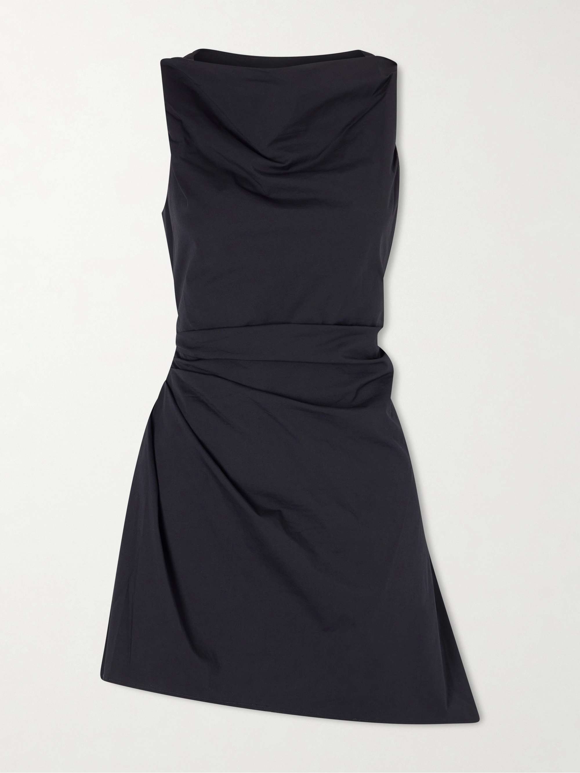 Callie Gathered Cotton-Blend Poplin Mini Dress