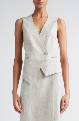 Overlap Asymmetric Slub Waistcoat