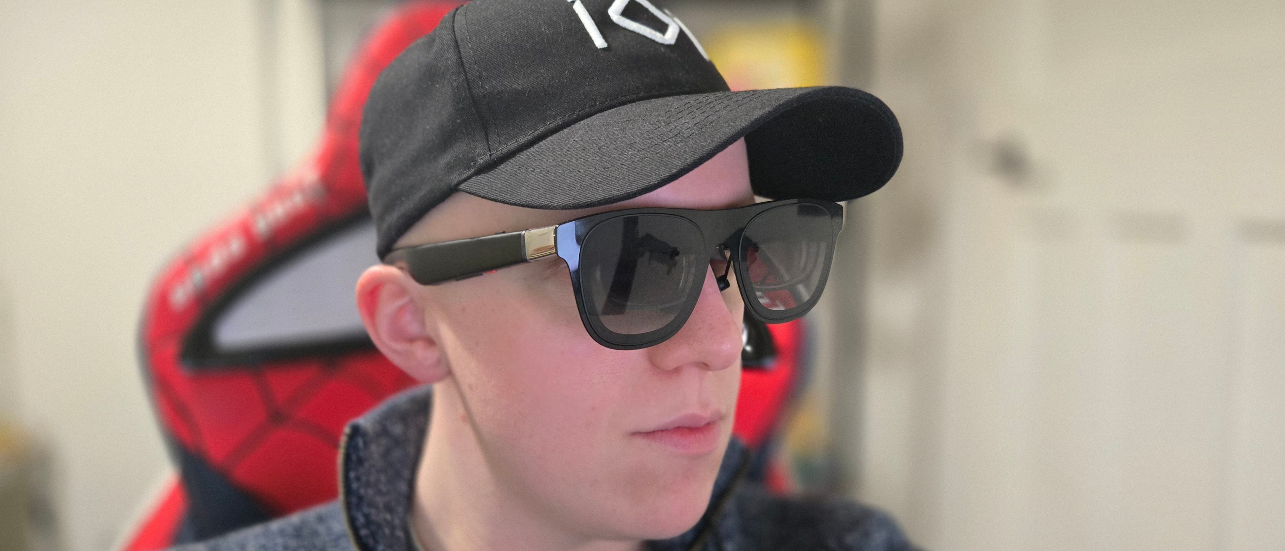 The Xreal One being worn by Hamish